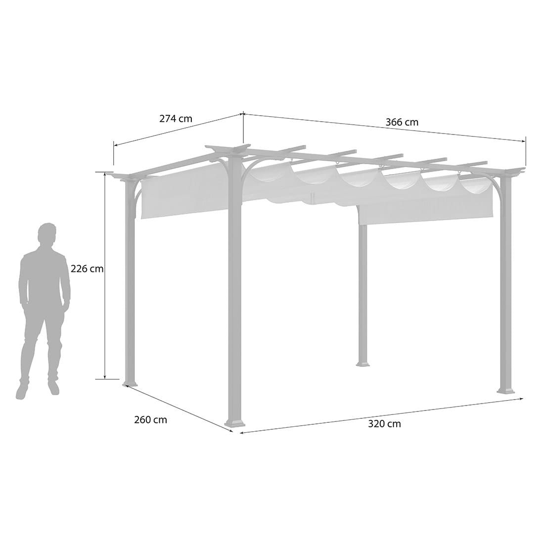 OUTLIV. Gartenpergola 366x274 cm Stahl/Stoff