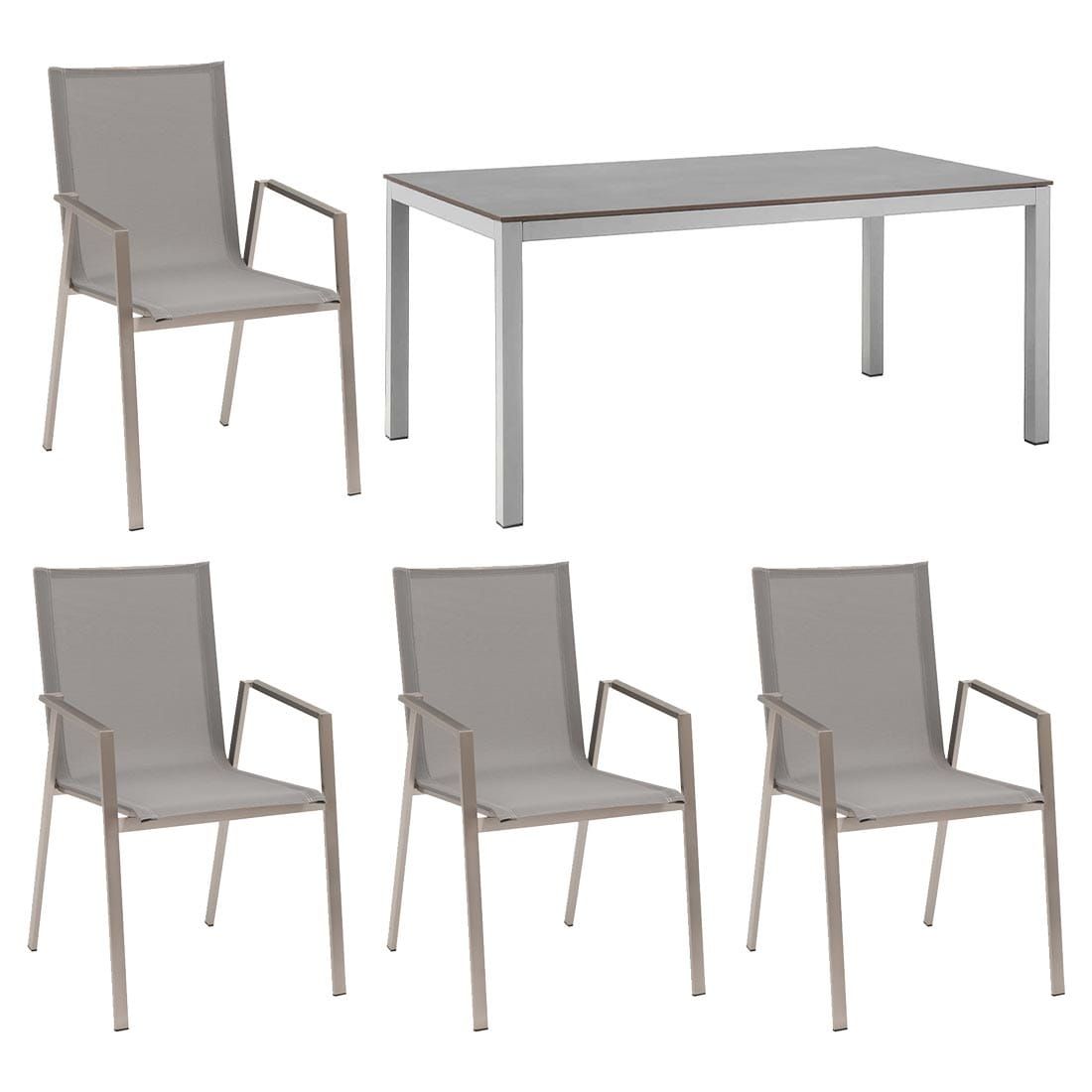 OUTLIV. Porto Gartenmöbelset 5-tlg. mit Tisch 160x90 cm