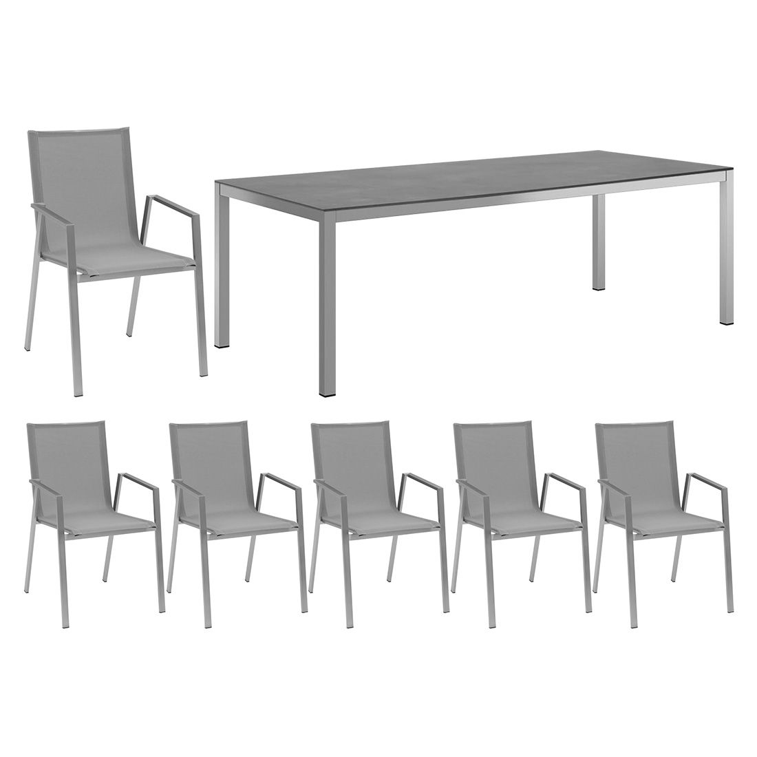 OUTLIV. Porto Gartenmöbelset 7-tlg. mit Tisch 220x100 cm