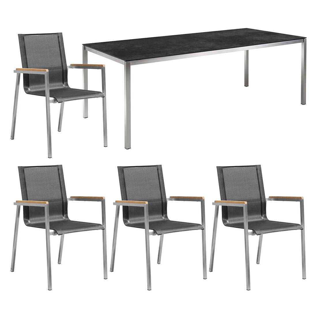 OUTLIV. Rimini Gartenmöbelset 5-tlg. mit Tisch 160x100 cm