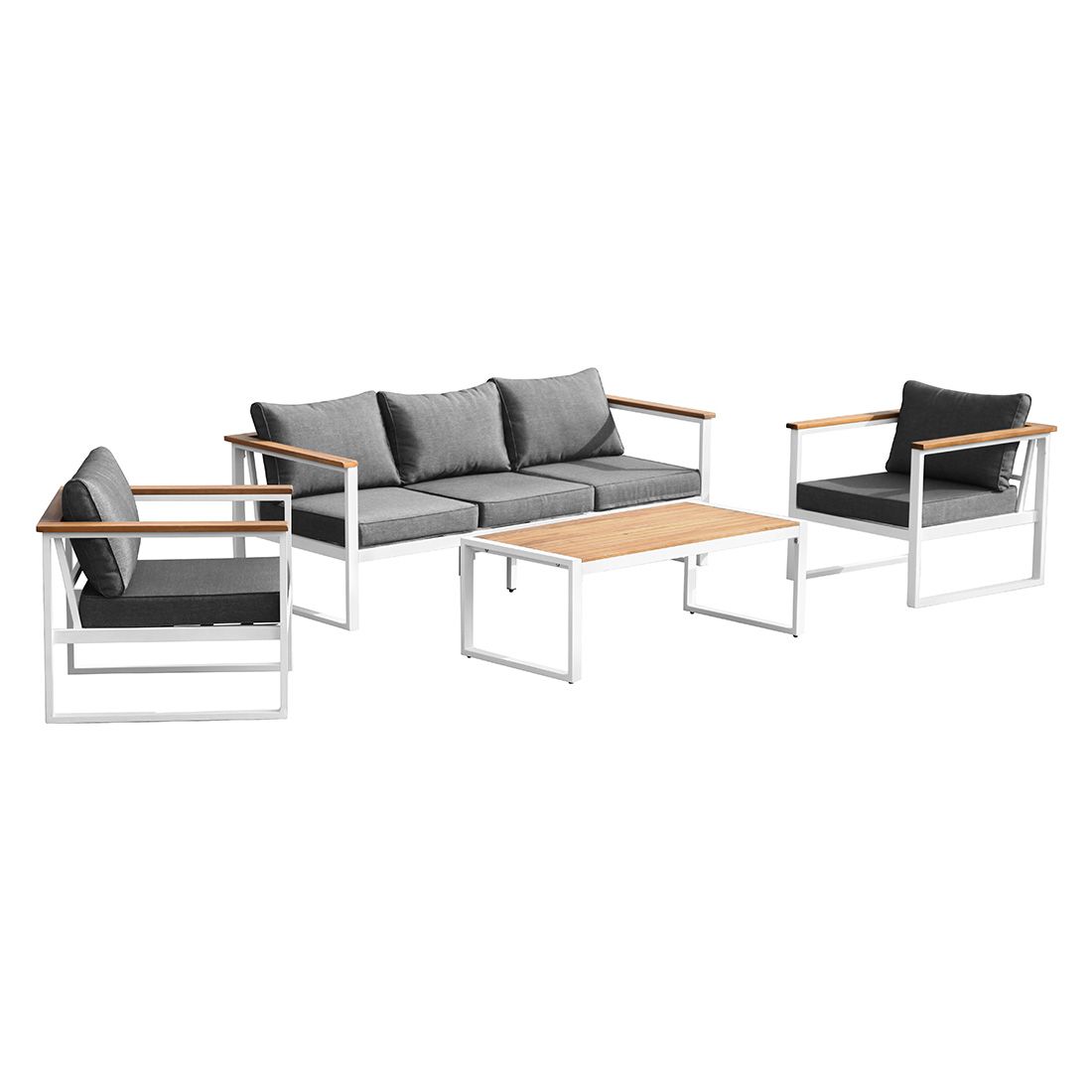 OUTLIV. Samos Loungeset 4-tlg. Aluminium/Spun-Poly