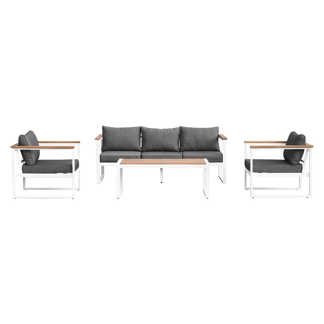 OUTLIV. Samos Loungeset 4-tlg. Aluminium/Spun-Poly