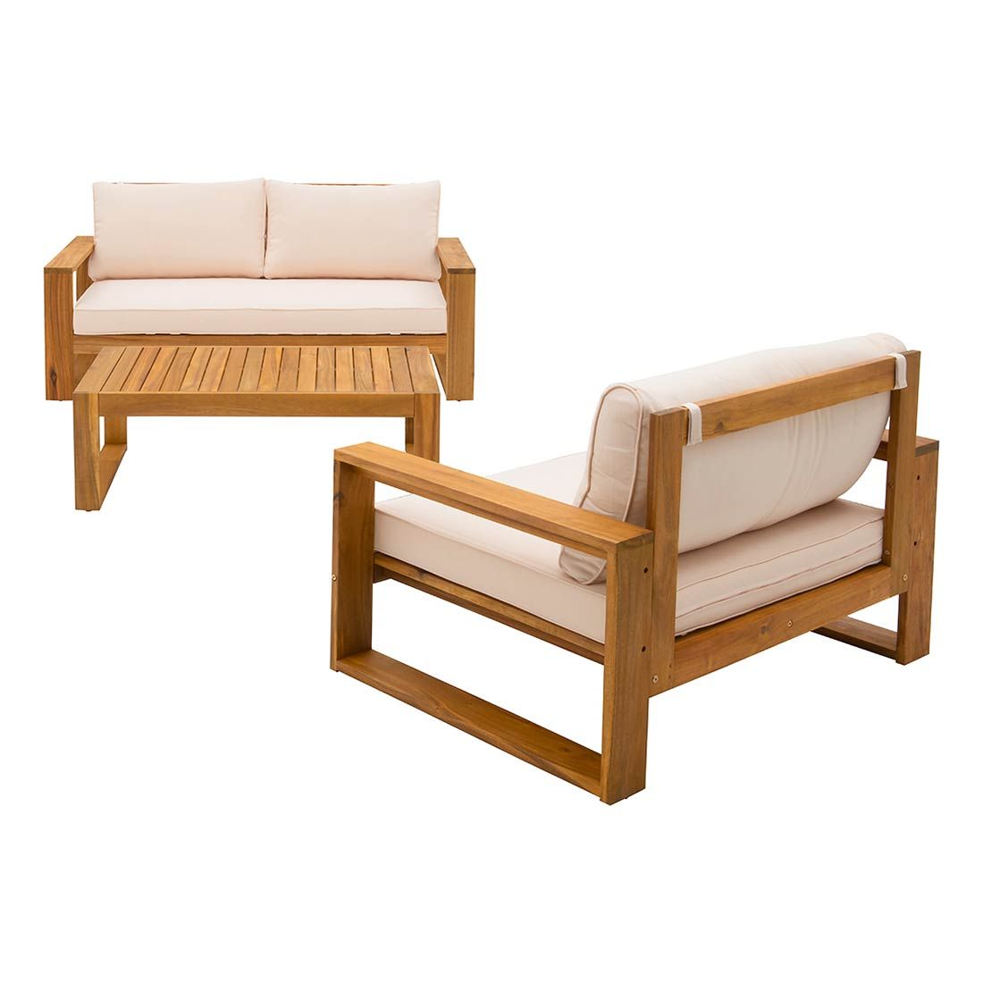 OUTLIV. Santa Cruz Loungeset 3-tlg. Akazie/Polyester