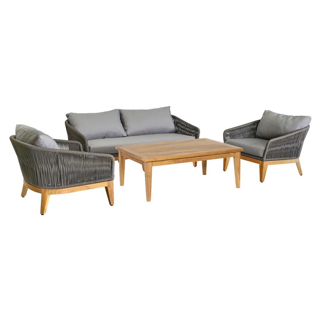 OUTLIV. Santorin Lounge-Gruppe 4-tlg. Teak/Rope/Olefin