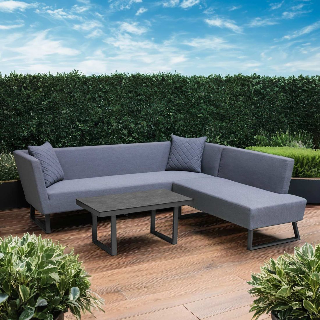 OUTLIV. by Detlef Steves Tonga Ecklounge 3-tlg. Aluminium/Sunbrella