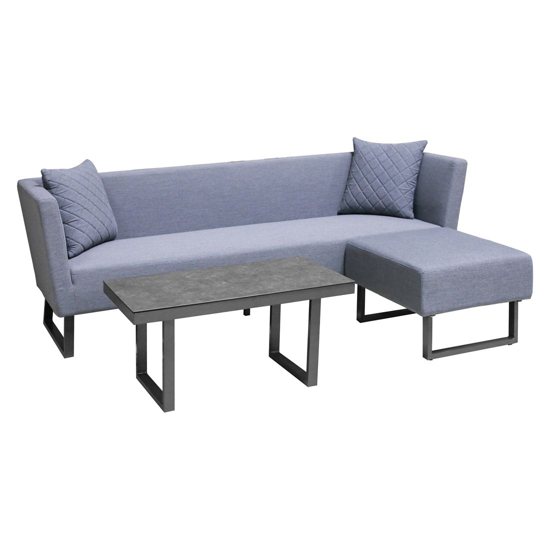OUTLIV. by Detlef Steves Tonga Loungeset 3-tlg. Aluminium/Sunbrella