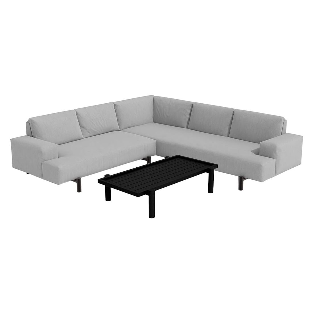 OUTLIV. by Detlef Steves Twins Ecklounge 3-tlg. Aluminium/Sunbrella