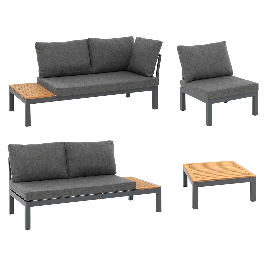 OUTLIV. Venedig Ecklounge 4-tlg. Aluminium/Akazie