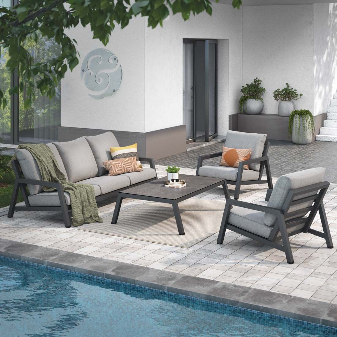OUTLIV. Yale Lounge-Gruppe 4tlg. Aluminium/Sunproof