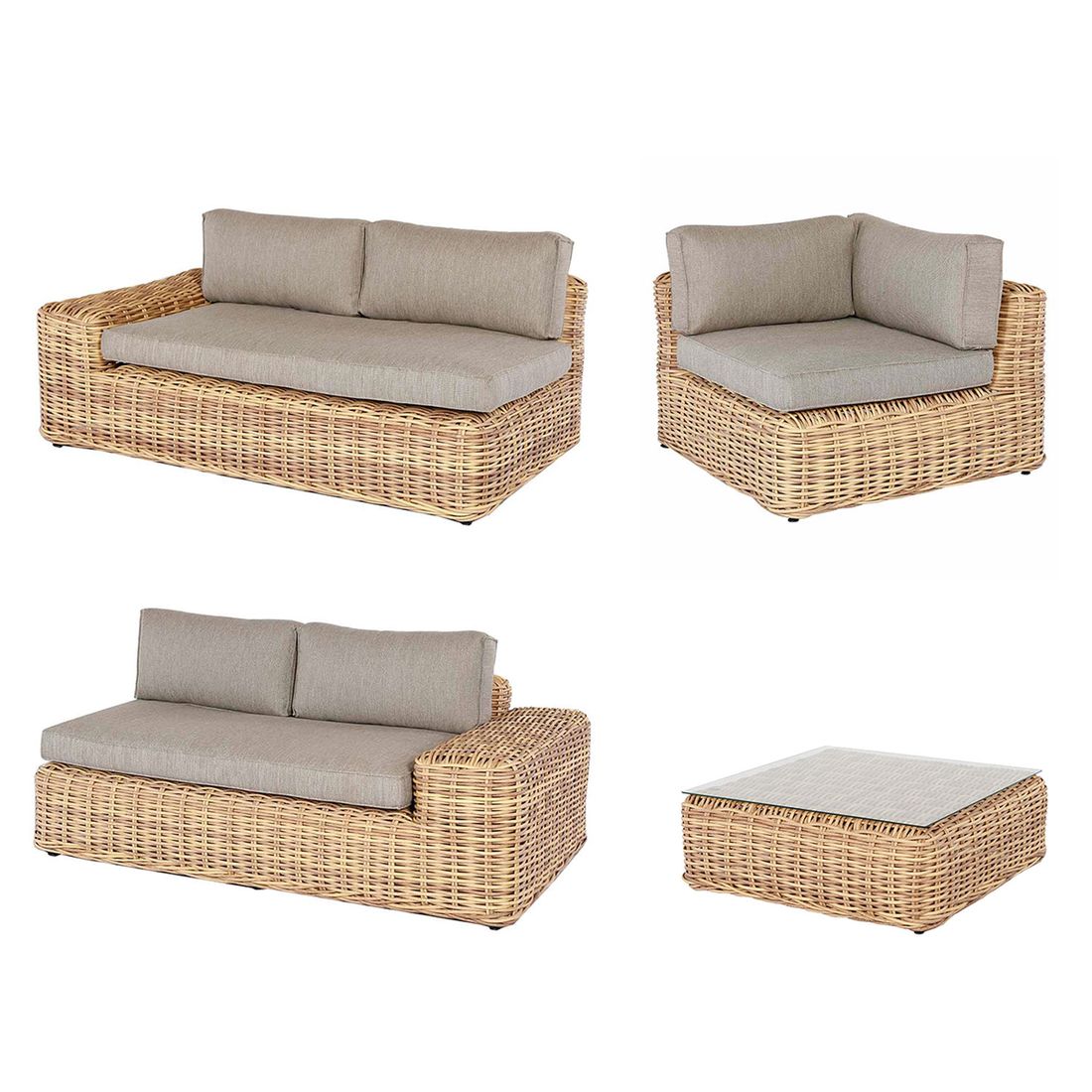 OUTLIV. Yate Ecklounge 4tlg. Geflecht/Olefin