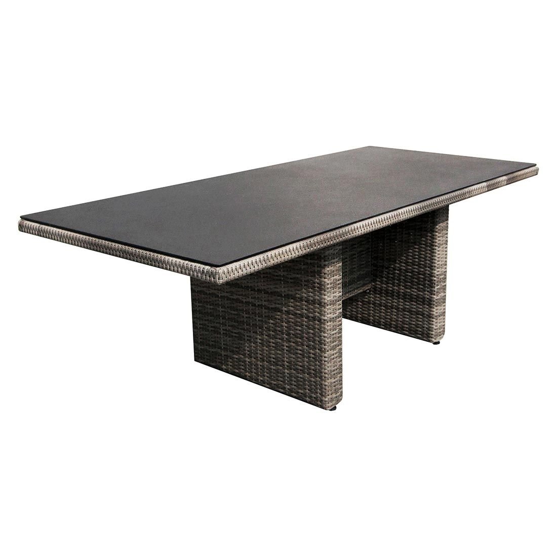 Ploß Nizza Gartentisch 220x100cm Geflecht/Glas