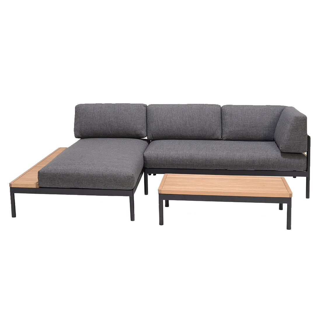 LifestyleGarden Bryde Ecklounge 3-tlg. Aluminium/Teak/Olefin