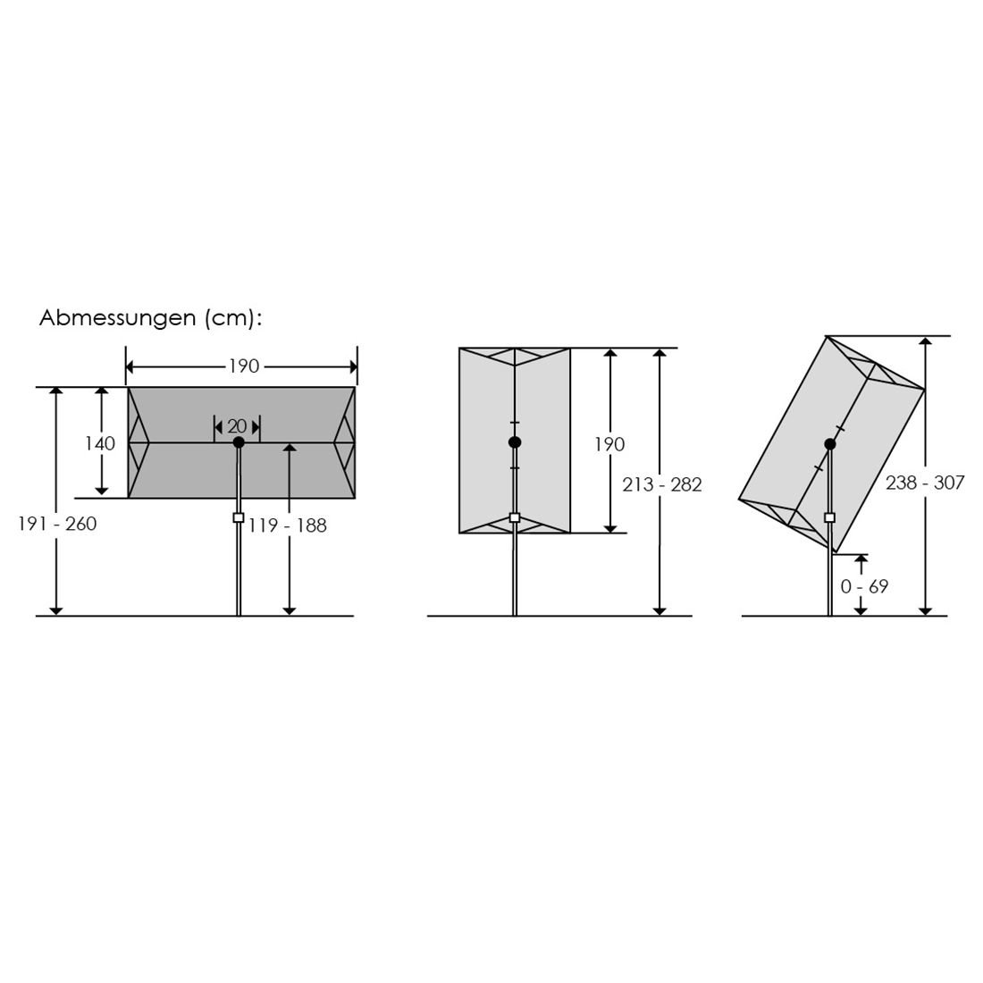 Schneider Novara Balkonschirm 190x140cm