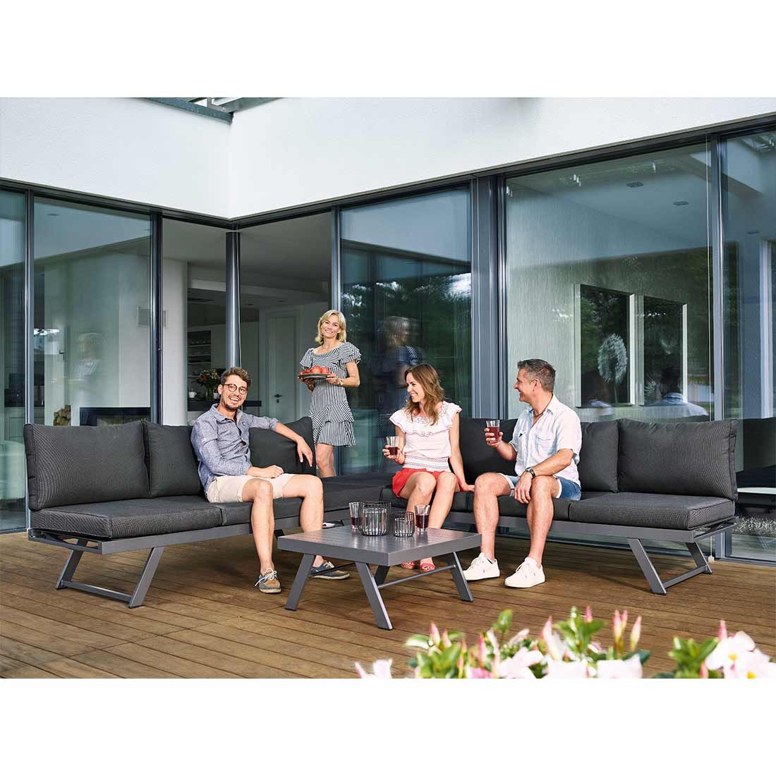 Sieger Auckland Ecklounge 4-tlg. Aluminium/Sunproof®