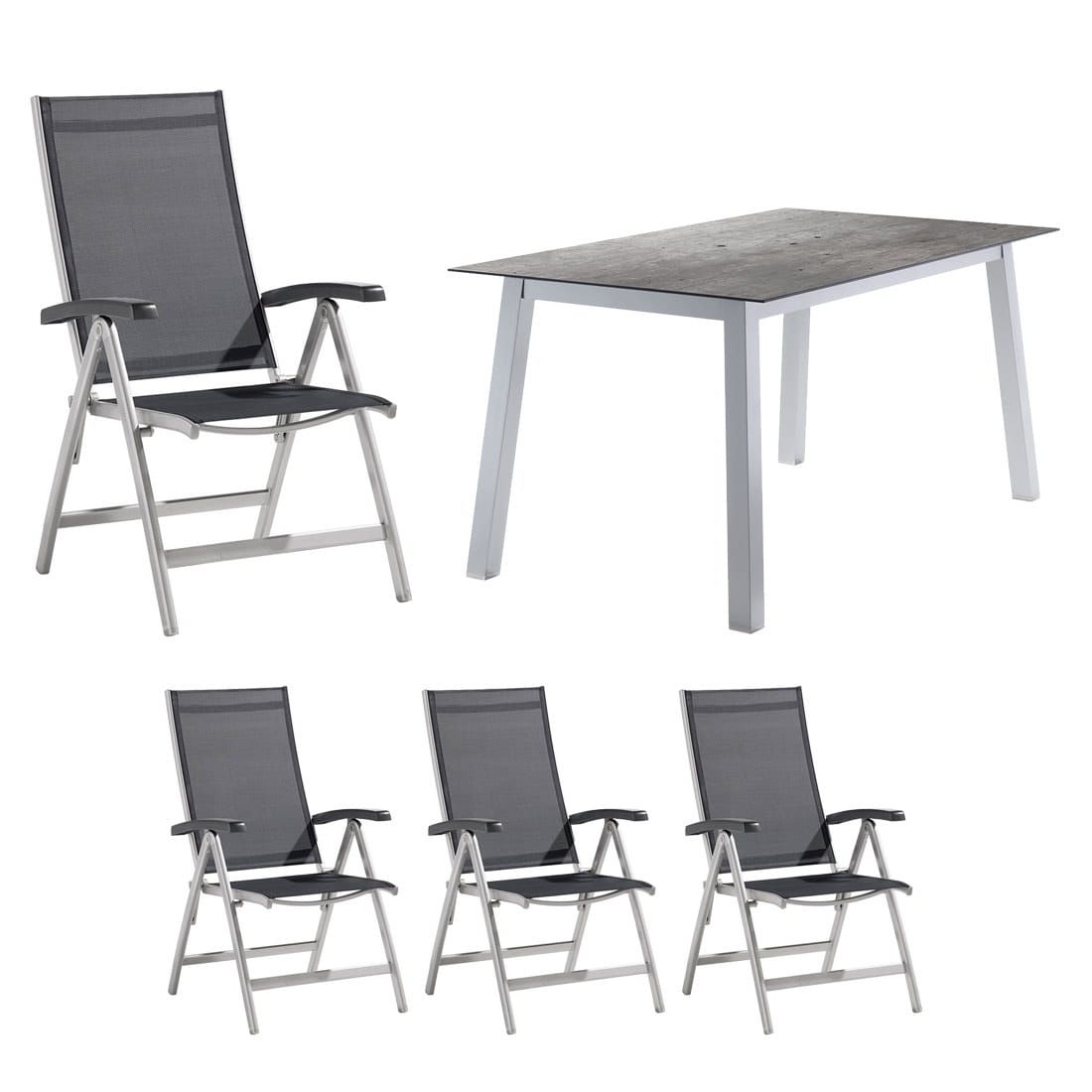Sieger Bodega Gartenmöbelset 5-tlg. mit Tisch 160x90cm