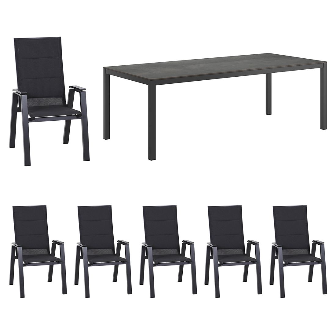 Siena Garden Milano Gartenmöbelset 7-tlg. mit Tisch 220x100 cm