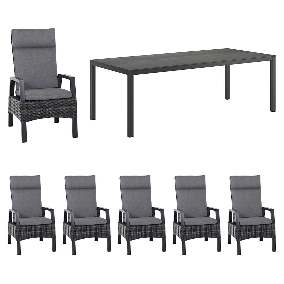 Siena Garden Taranto Gartenmöbelset 7-tlg. mit Tisch 220x100 cm