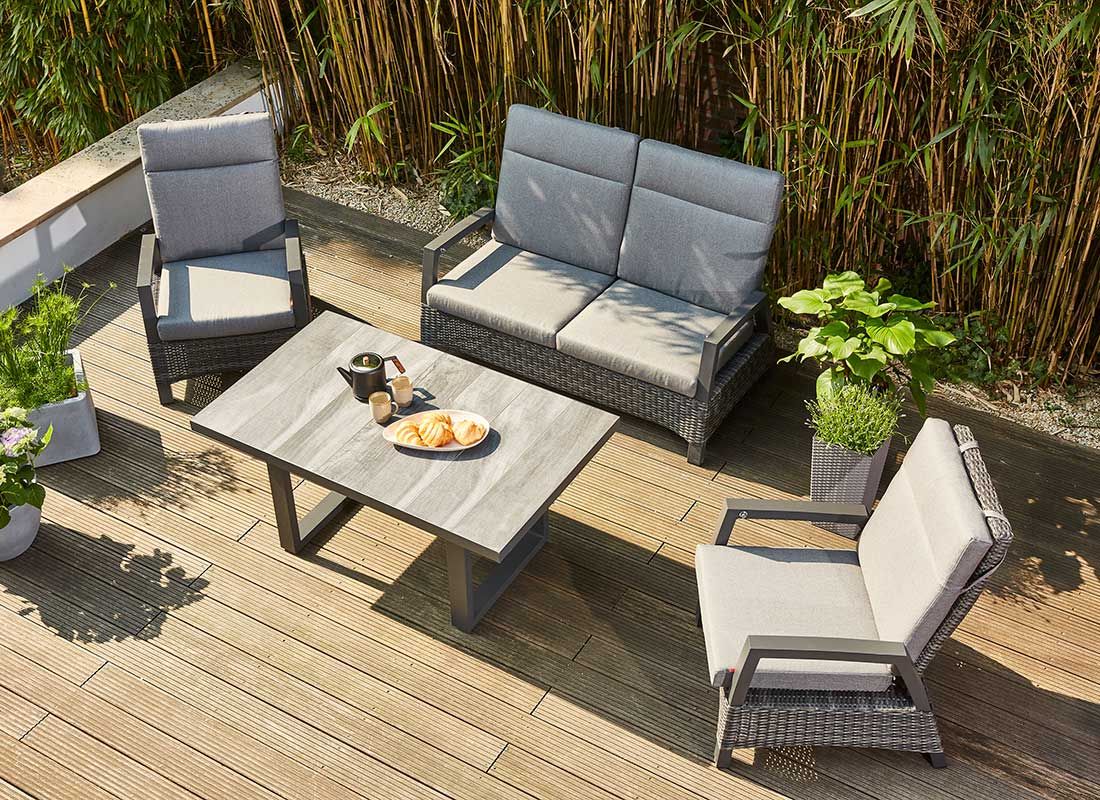 Siena Garden Taranto Loungeset 4-tlg. Aluminium/Gardino®-Geflecht