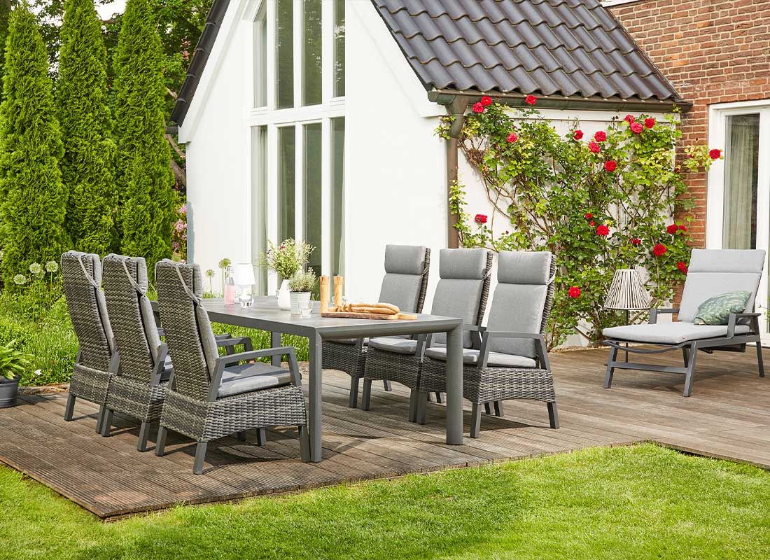 Siena Garden Taranto Verstellsessel Aluminium/Gardino®-Geflecht