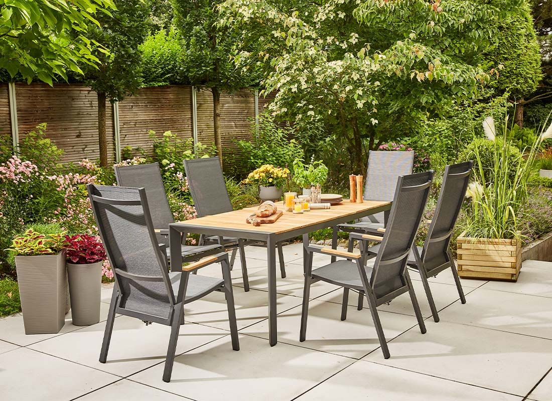 Siena Garden Zurigo Gartentisch 180x90cm Aluminium/Teak