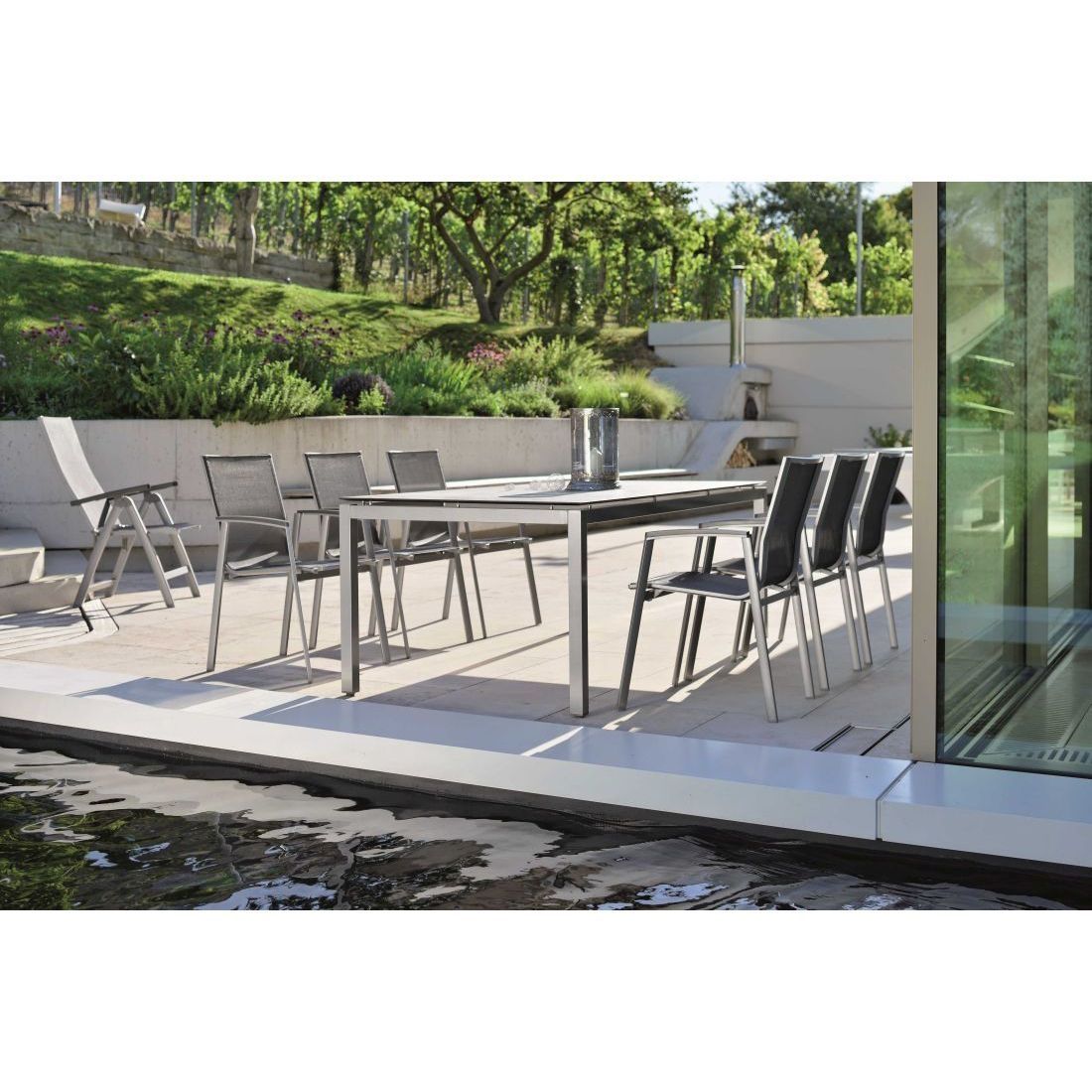Stern Tischgestell 200x100 cm Aluminium