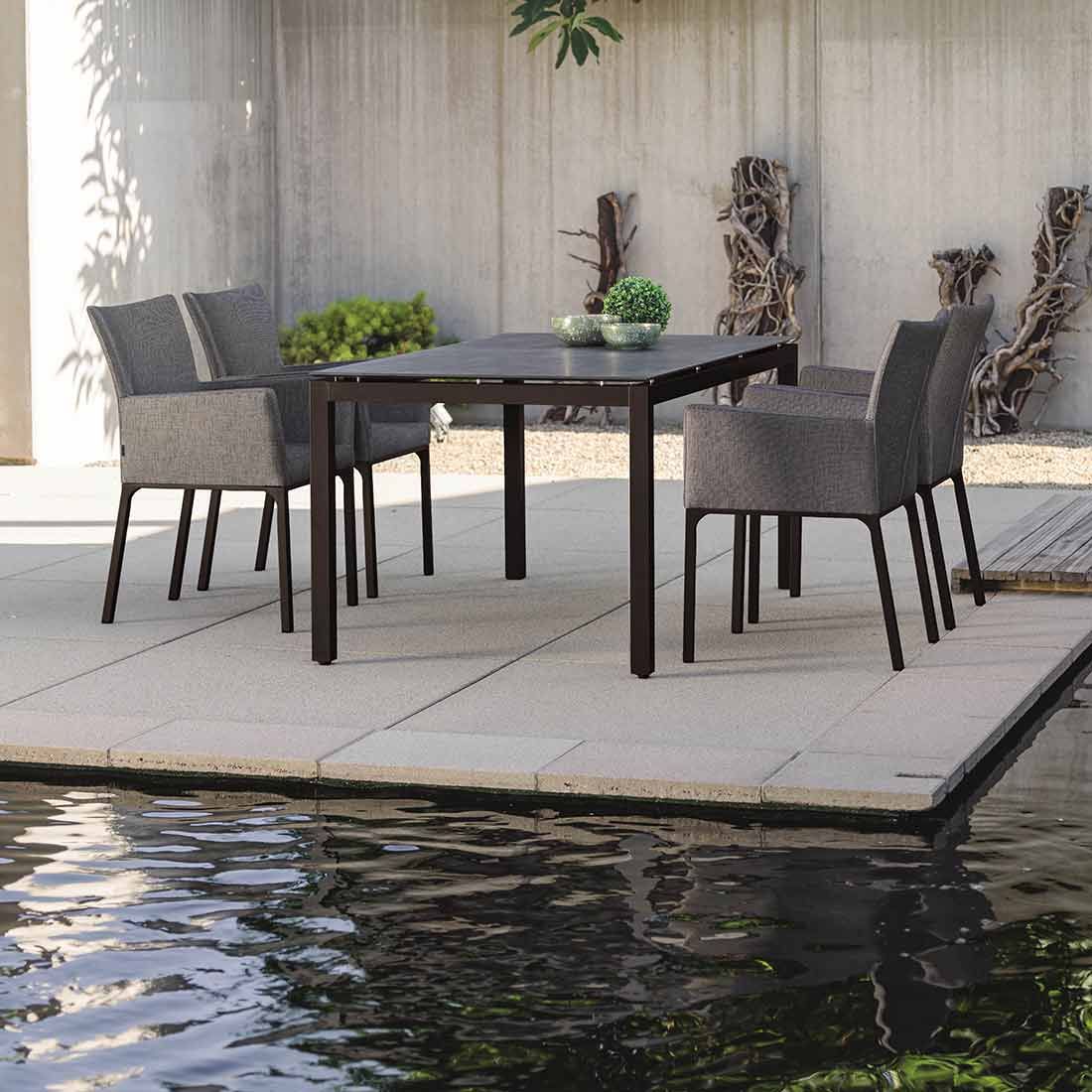 Stern Artus Diningsessel Aluminium/Outdoorstoff