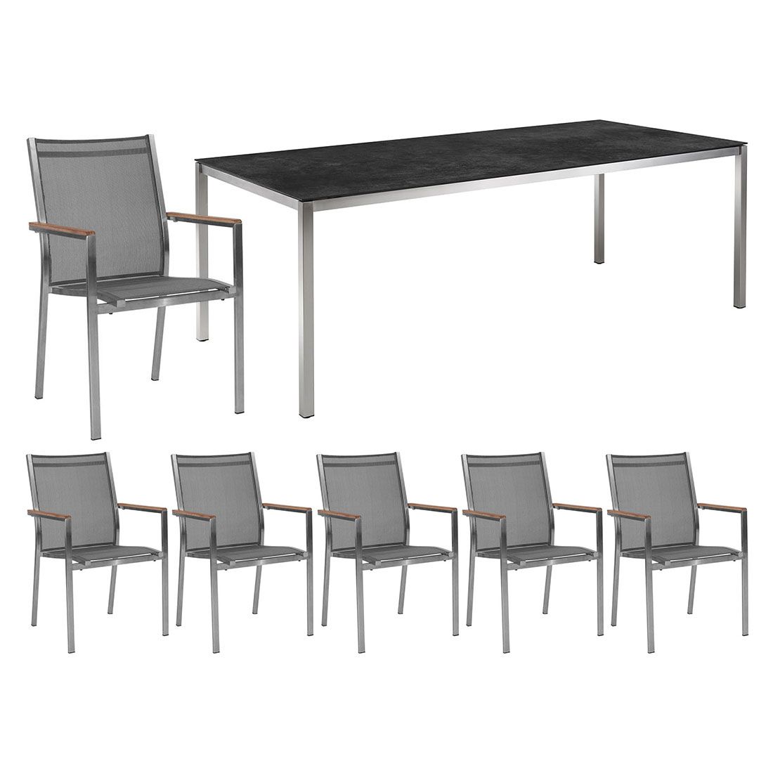 Stern Cardiff Gartenmöbelset 7-tlg. mit Tisch 180x100 cm