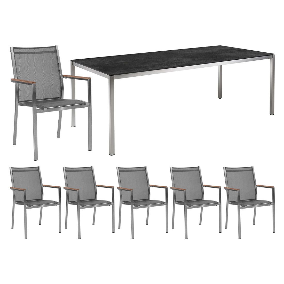 Stern Cardiff Gartenmöbelset 7-tlg. mit Tisch 220x100 cm