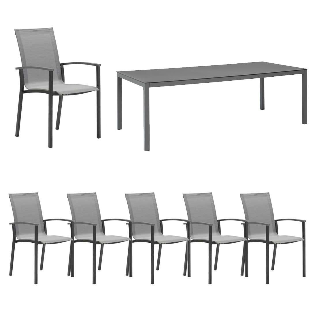 Stern Evoee Gartenmöbelset 7-tlg. mit Tisch 220x100 cm