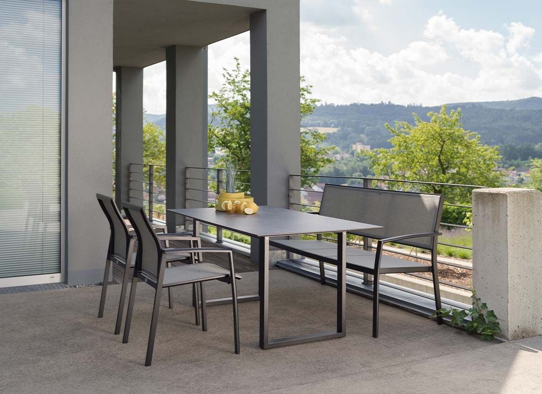 Stern Kufentisch 160x90cm Aluminium/Silverstar 2.0