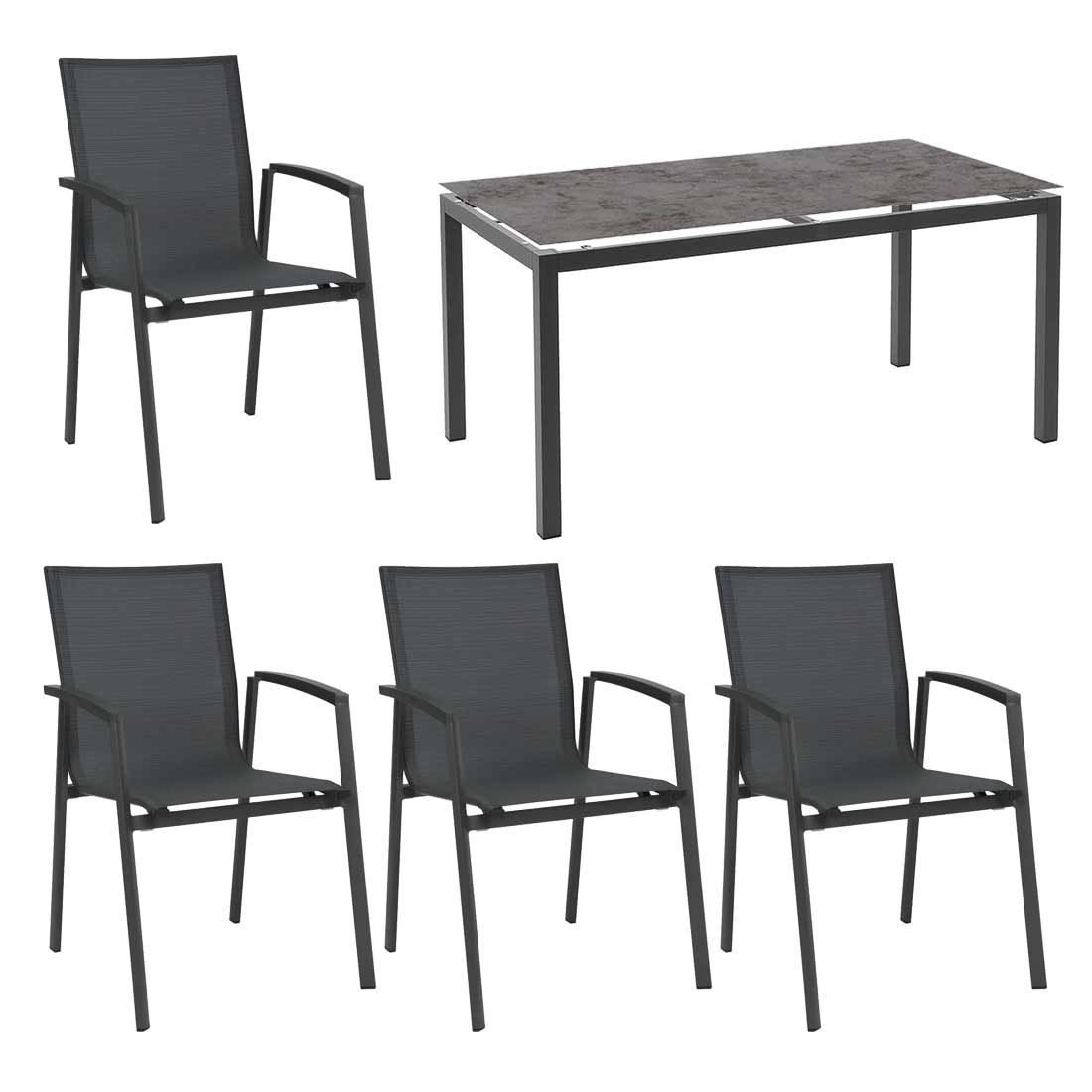 Stern New Top Gartenmöbelset 5-tlg. mit Tisch 160x90cm