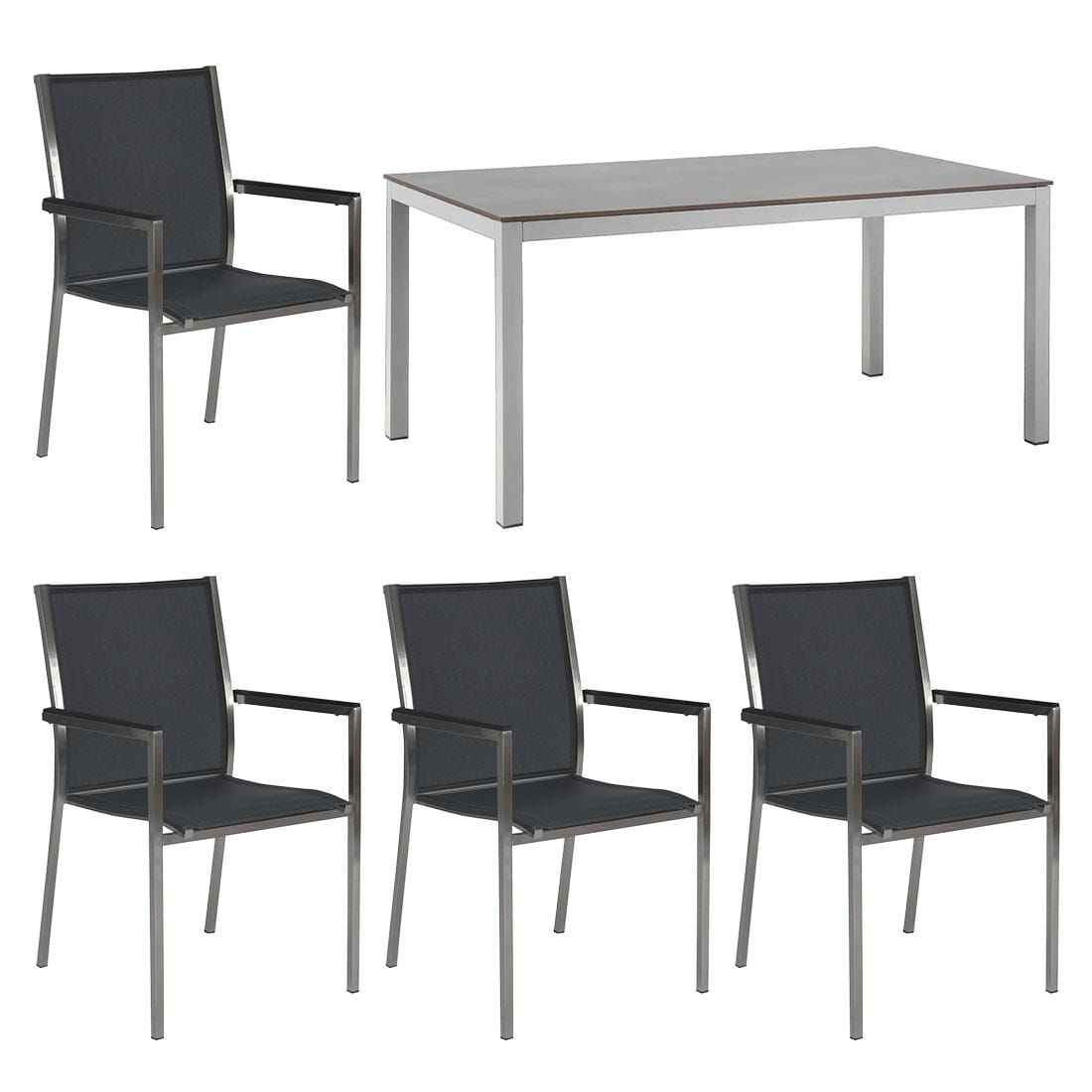 Stern Polaris Gartenmöbelset 5-tlg. mit Tisch 160x90 cm