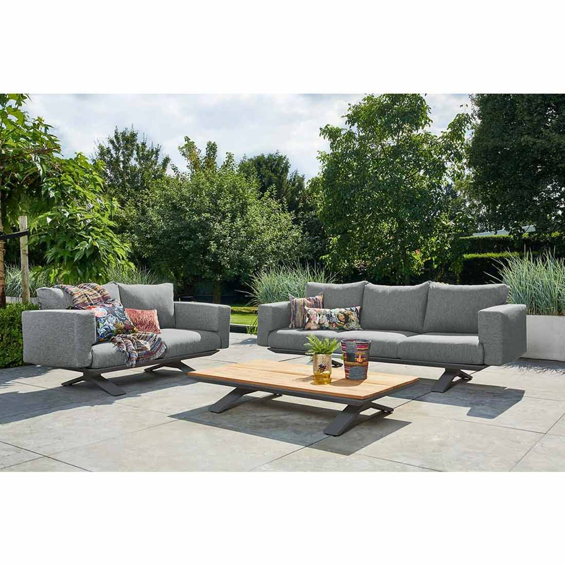 Suns Stockholm Loungetisch 140x80cm Aluminium/Teak