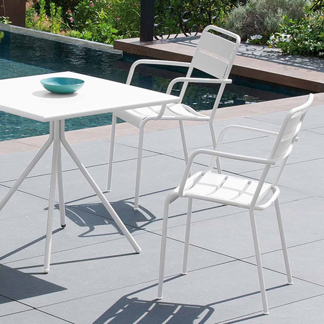 Vermobil Twist Gartenmöbel-Set 3-tlg. mit Tisch 80x80cm