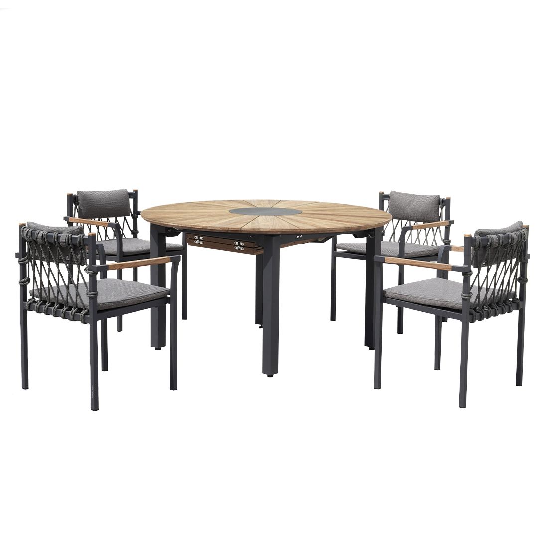 Zebra Beatrix Gartenmöbel-Set 5-tlg.Tisch 135/185xØ135cm