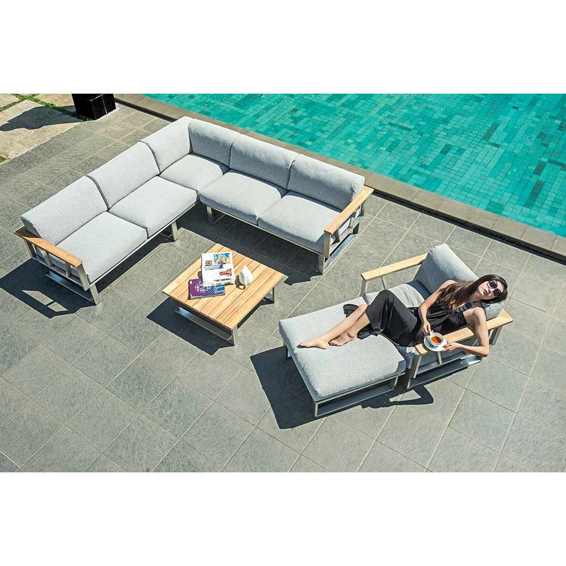 Zebra Belvedere Ecklounge Edelstahl/Olefin