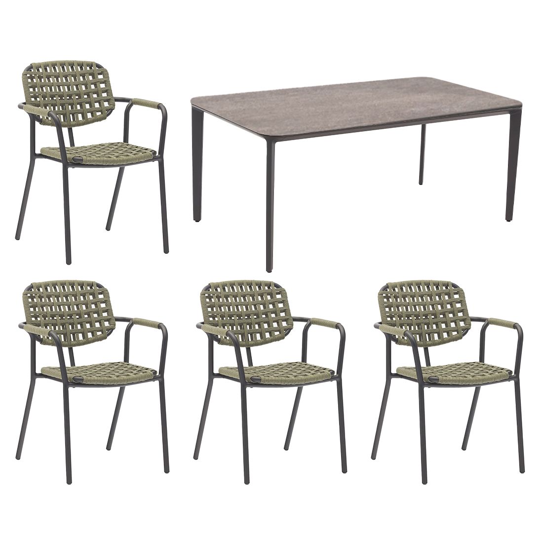 Zebra Costa Gartenmöbel-Set 5-tlg. Tisch 180x100cm