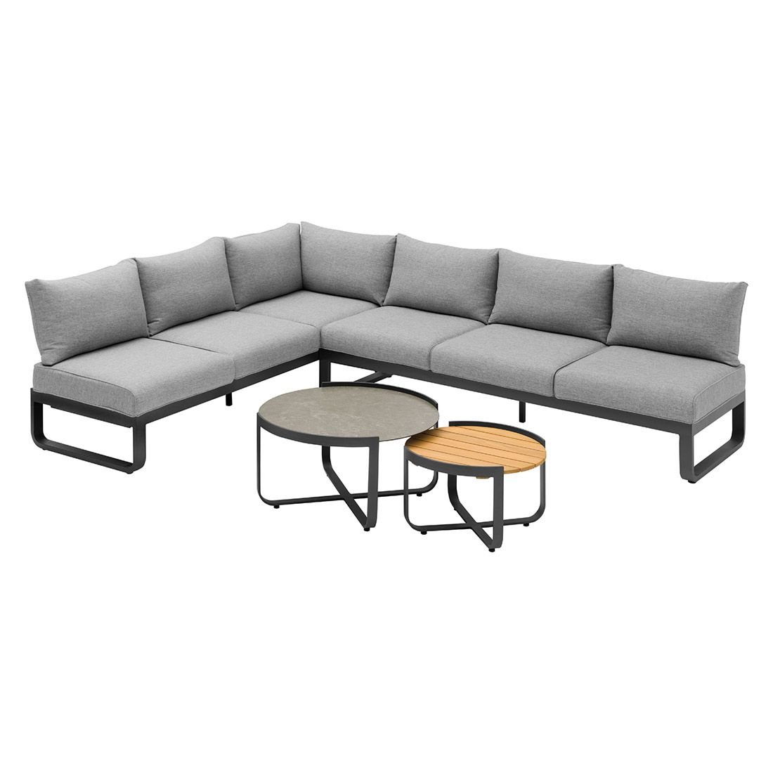 Zebra Fly Ecklounge inkl. Kissen Aluminium/Teak/Olefin