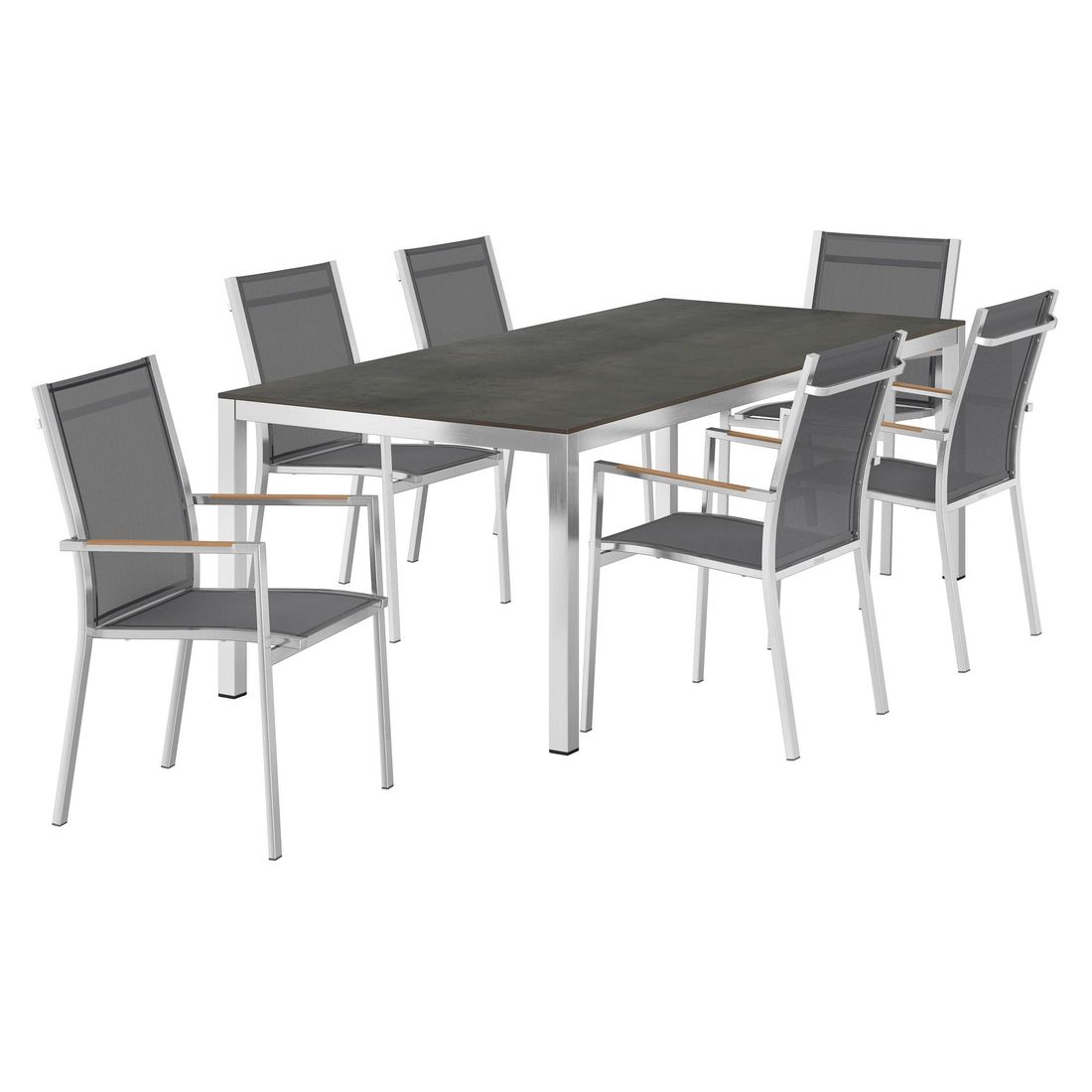 Zebra One Gartenmöbelset 7-tlg. mit Tisch 220x100 cm
