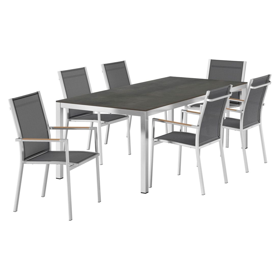 Zebra One Gartenmöbelset 7-tlg. mit Tisch 220x100 cm