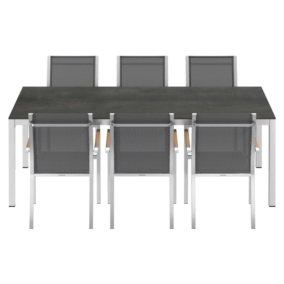 Zebra One Gartenmöbelset 7-tlg. mit Tisch 220x100 cm
