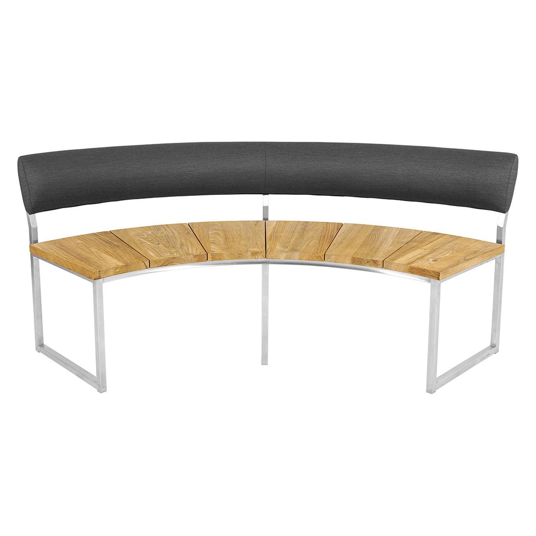 Zebra Onyx Gartenbank Edelstahl/Teak/Tuvatextil