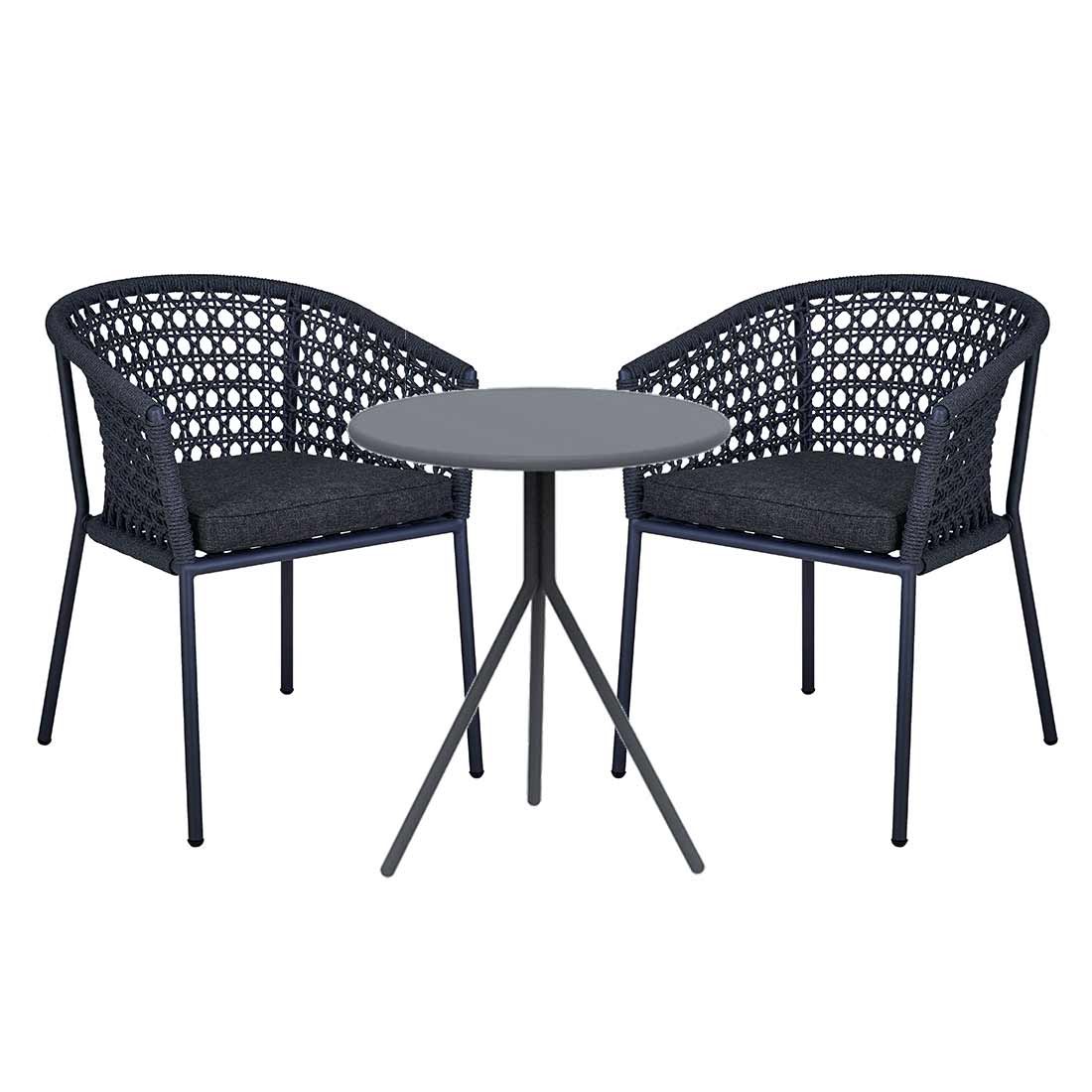 OUTLIV. Zui Gartenmöbel-Set 3-tlg. mit Bistrotisch Ø65cm