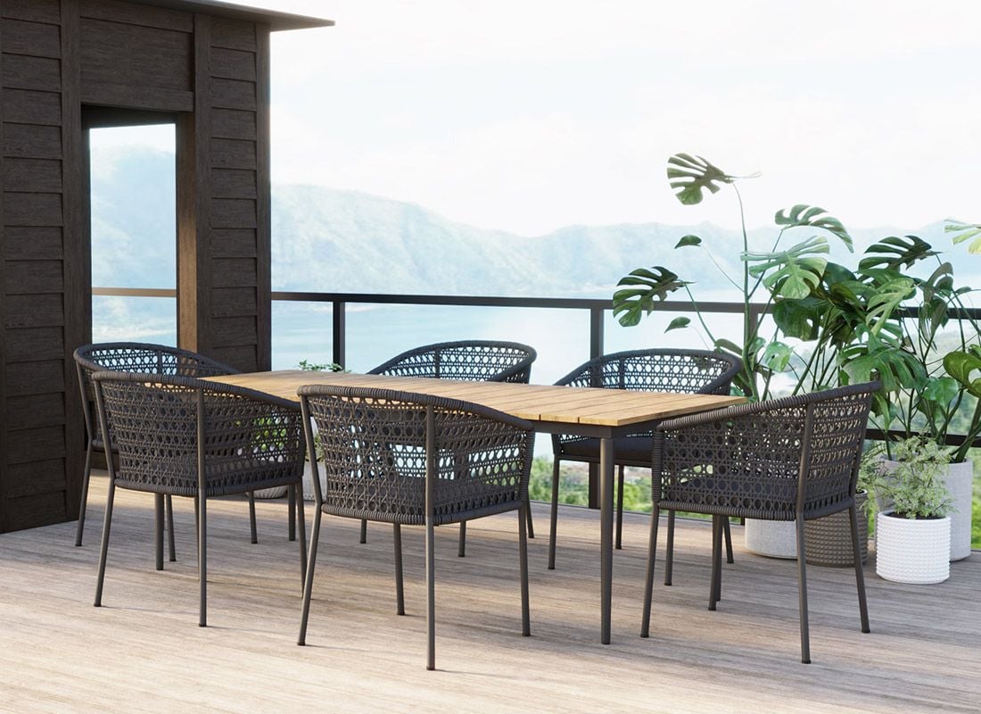 OUTLIV. Zui Gartenmöbelset 7-tlg. Tisch 220x100cm