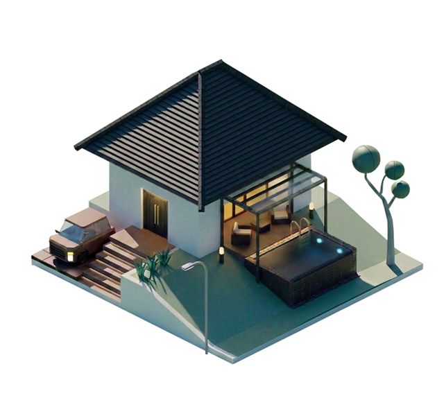 Pavillon Hauswand Milieu