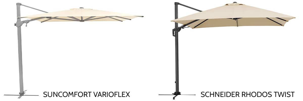 Ampelschirm Test Schneider Rhodos Twist VS Suncomfort Varioflex Ampelschirm Test Schneider Rhodos Twist VS Suncomfort Varioflex