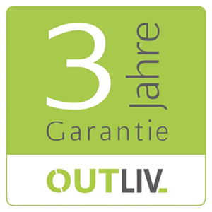 3 Jahre Garantie auf OUTLIV. 3 Jahre Garantie auf OUTLIV.
