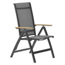 Kettler Memphis Klappsessel Aluminium/Textilene mit TeakArmlehnen