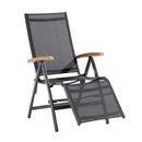 MWH Reno Stapelliege Aluminium/Textilene Eisengrau/Anthrazit Garten