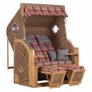 deVries Trend 45 PE Strandkorb Akazie/Geflecht Des.751 Natur/Grau